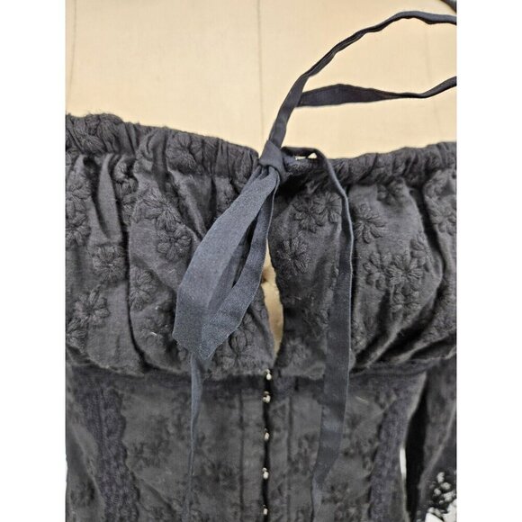 Mistress Rocks Embroidered Mini Dress Womens Large Plus Off Shoulder Black - Picture 4 of 10